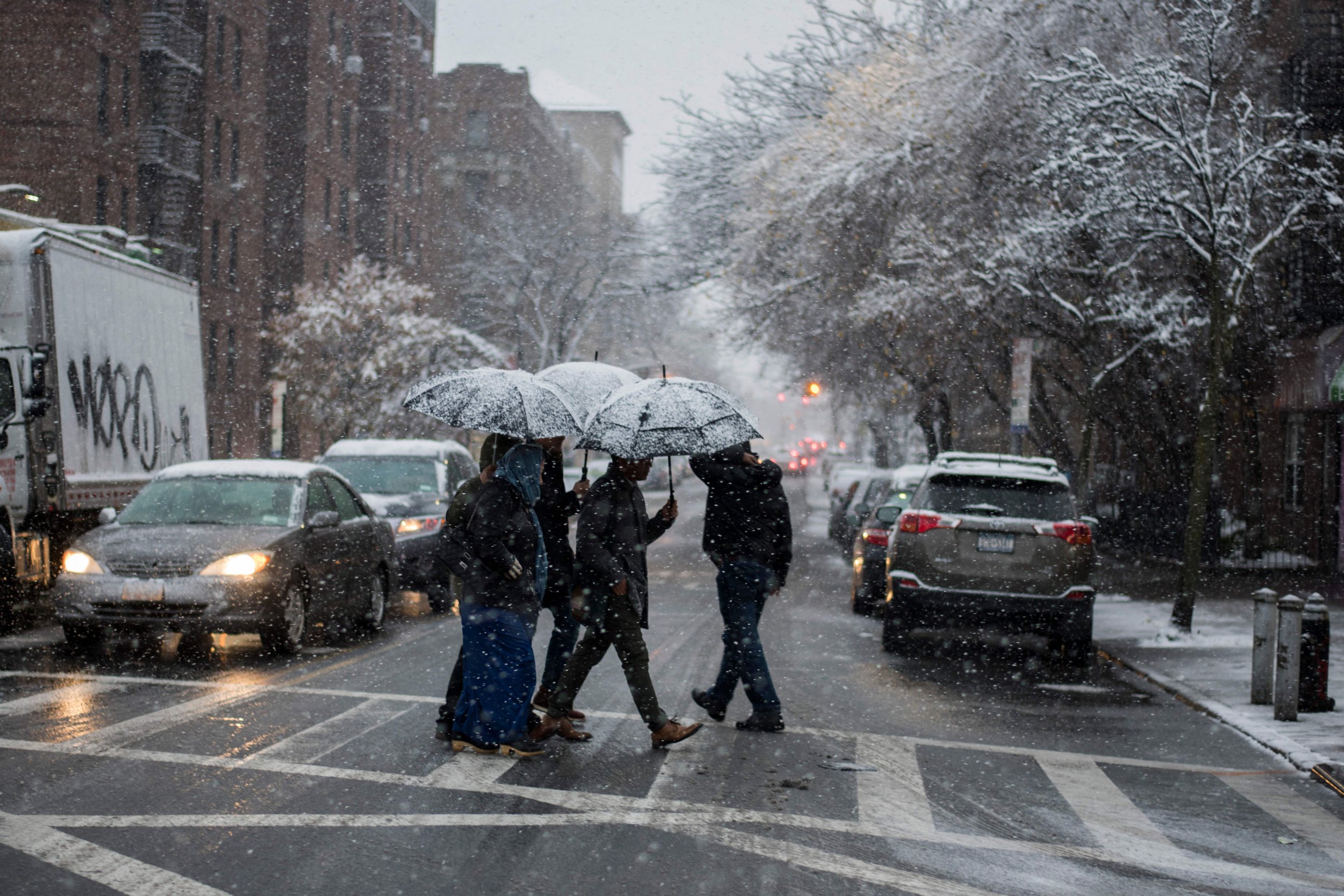 Get caught in bad weather. Winter Bad weather. Snowstorm in Spain. Bad Winter weather in the City. The Snowstorm in our City.