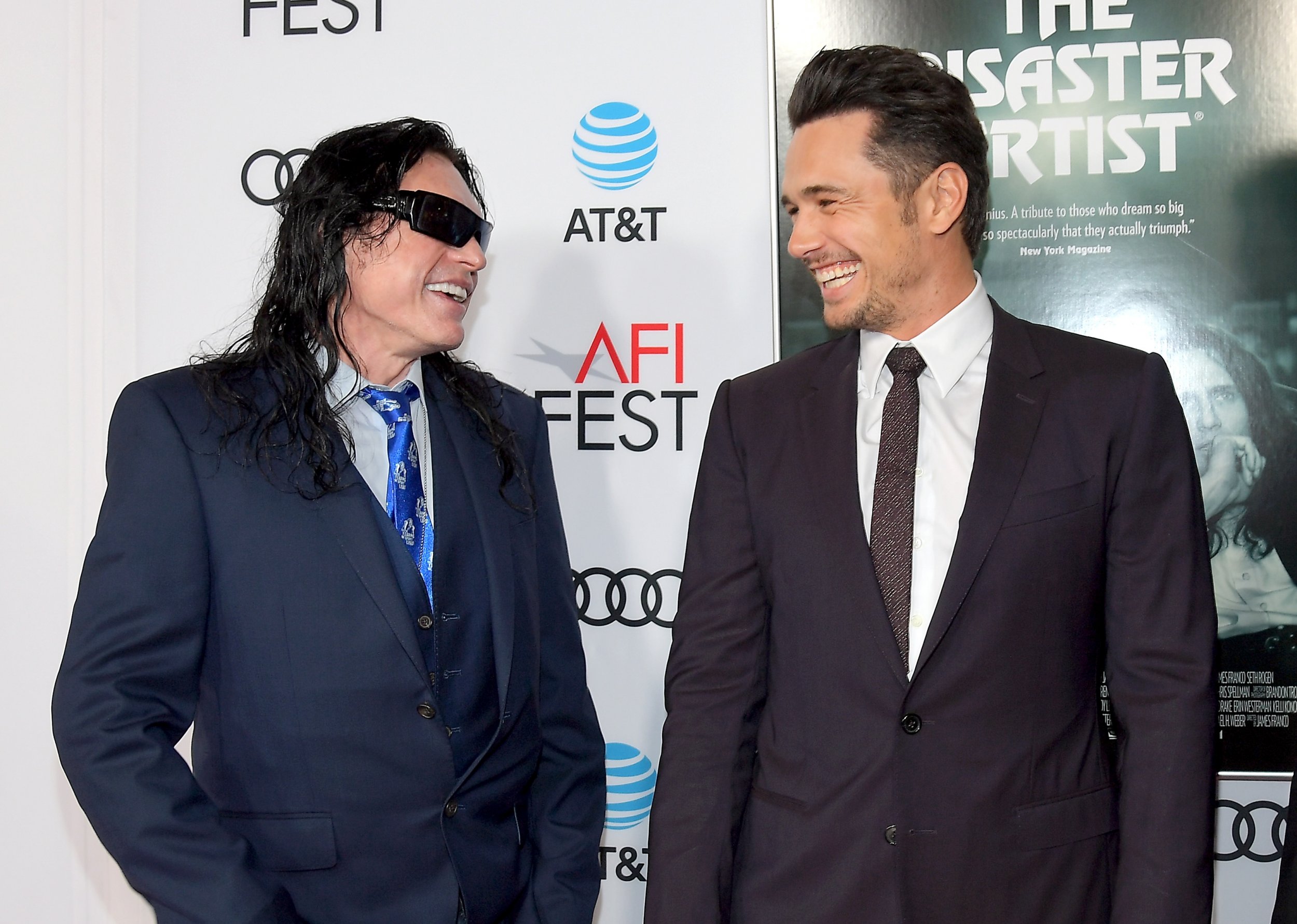 Tommy Wiseau Tries To Steal Mic From James Franco Creates