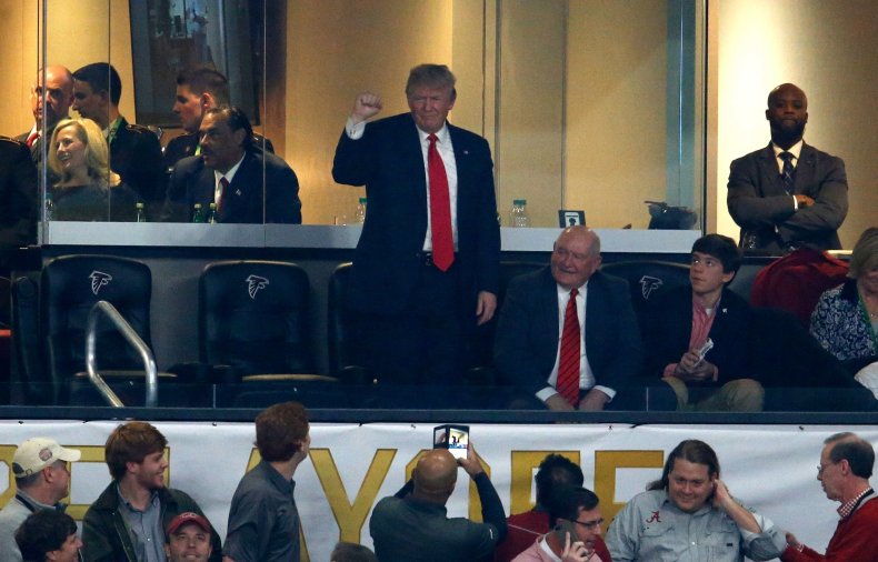 trump at championship game trump at championship game