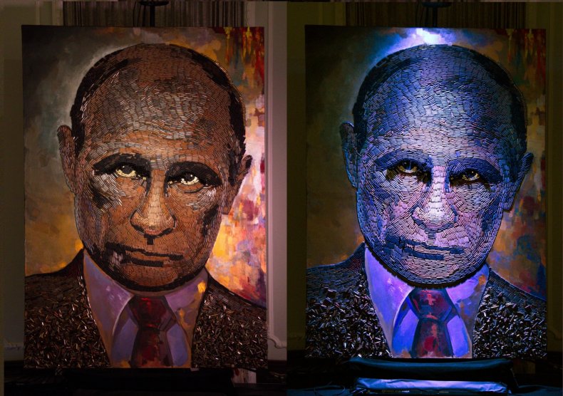 Vladimir Putin Is 'The Face of War' in Exhibit by Ukrainian Artists