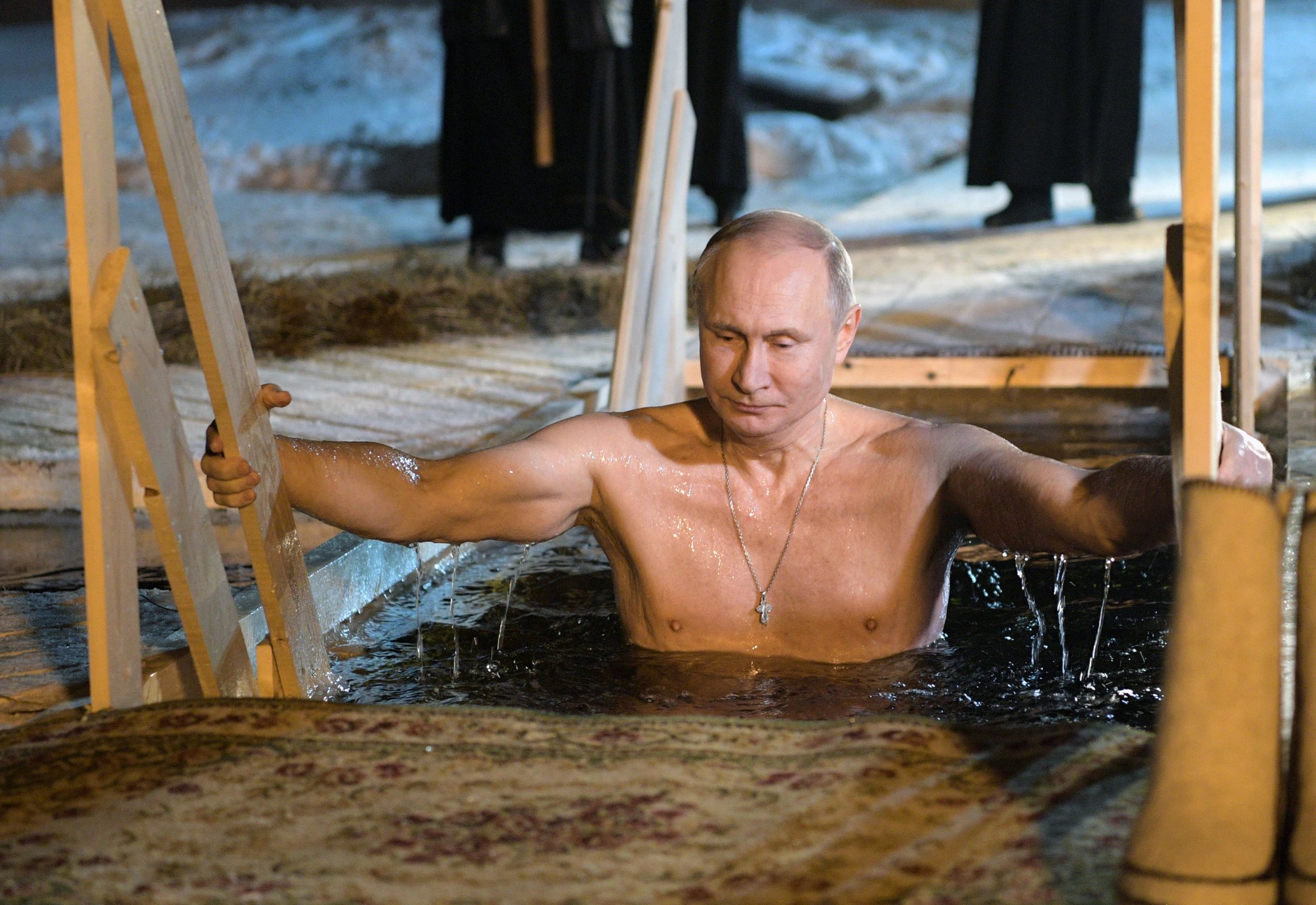Putin in cold water