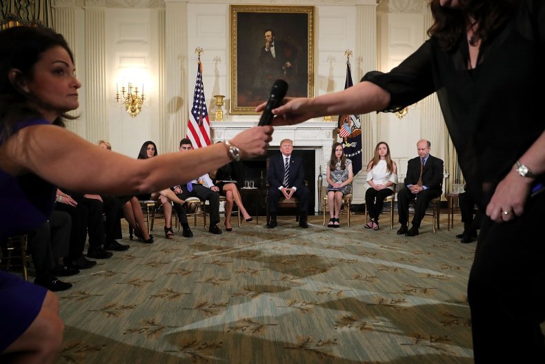 Donald Trump holds a listening session with survivors of mass shootings