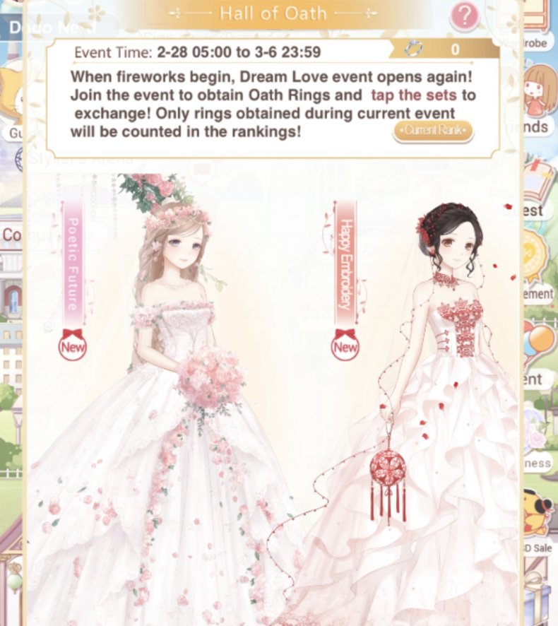 love nikki happiness event guide hall of oath honeymoon holyland tips suits