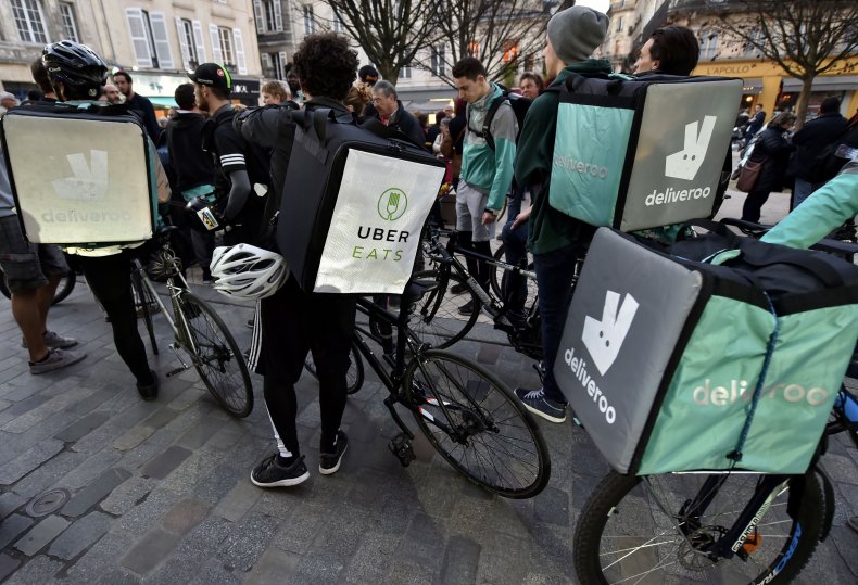 GettyImages-653583136 Deliveroo and Uber Eats riders protest