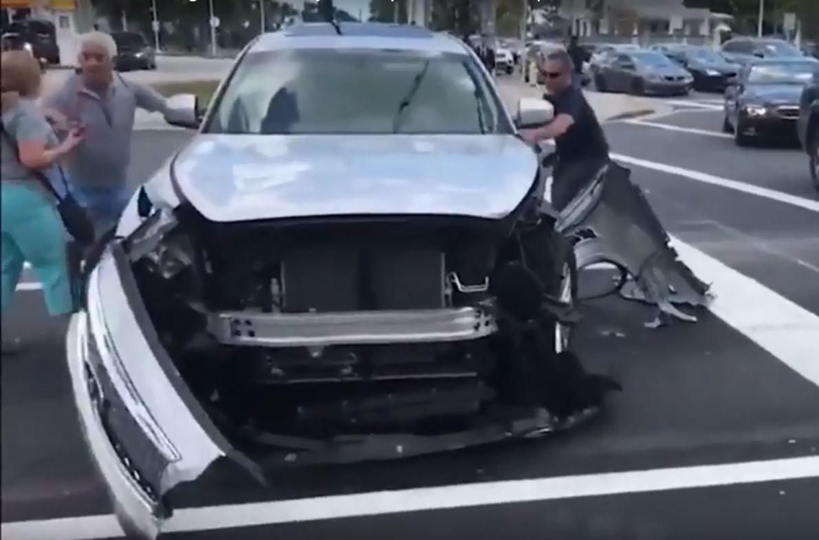 Watch: Man With Sledgehammer Breaks Windows Of Hit-and-run Suv As 