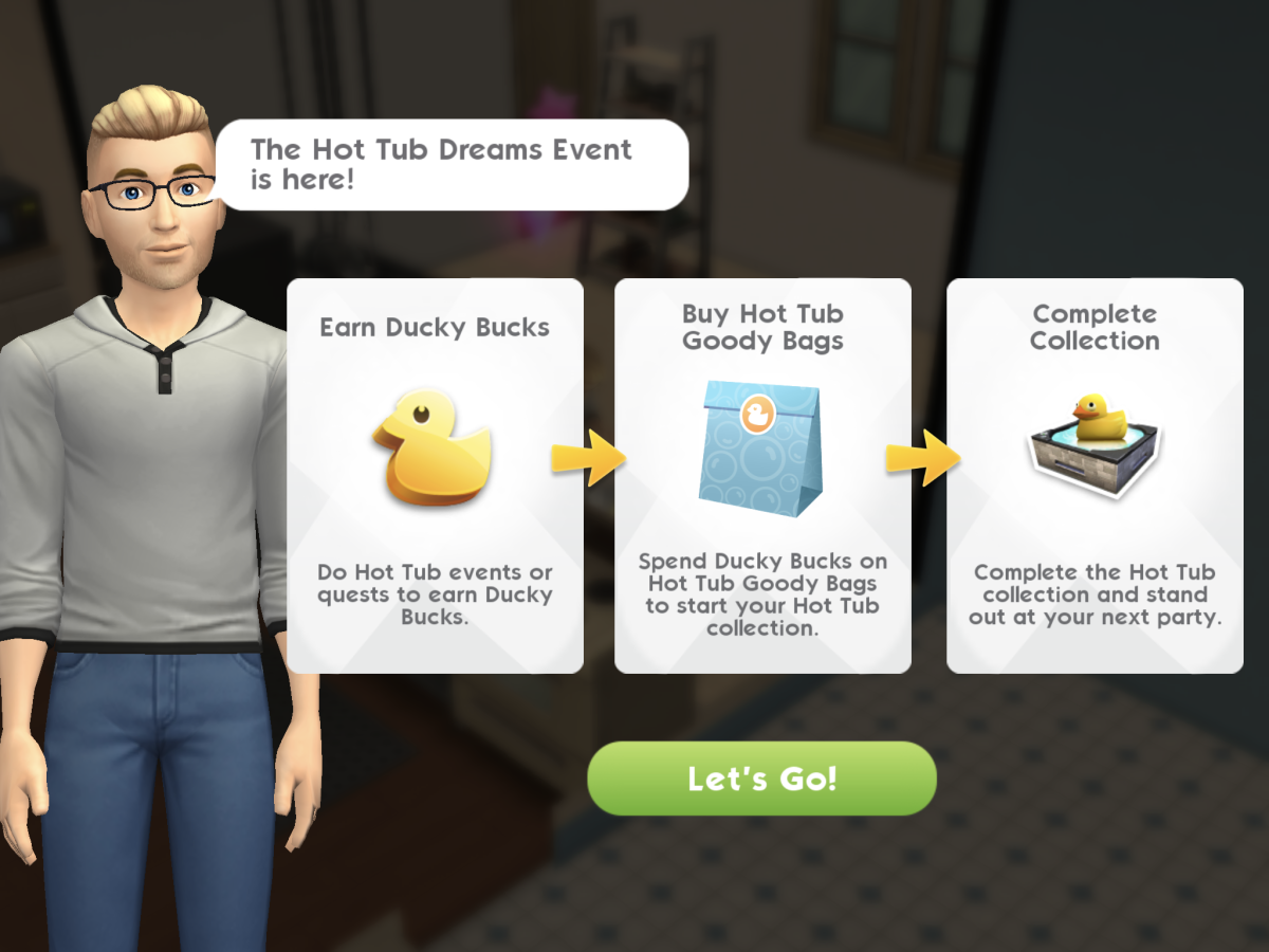 the sims mobile what are special events how to complete hot tub dreams tips guide cheats rewards end time