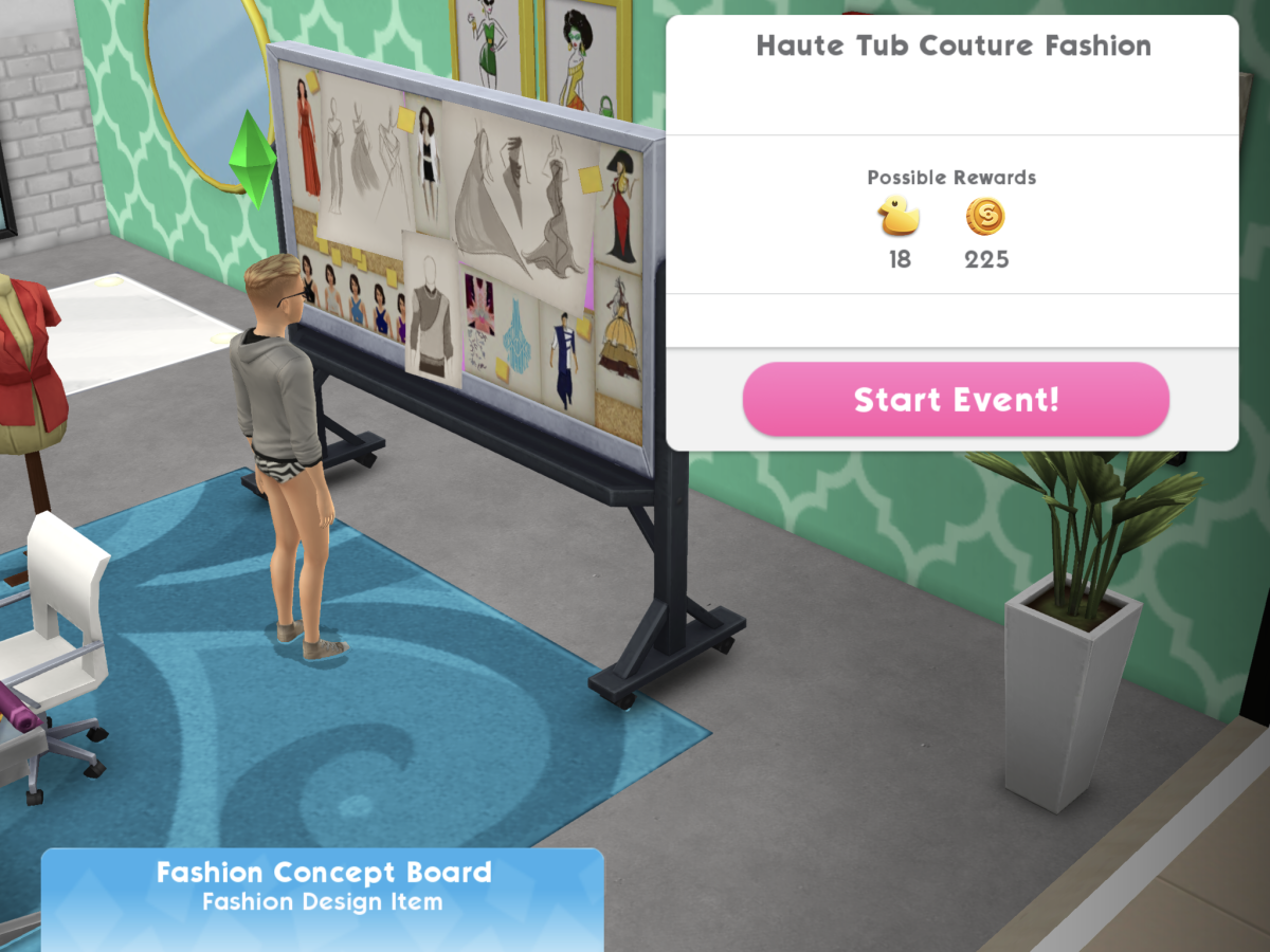 the sims mobile what are special events how to complete  hot tub dreams fashion studio market square location