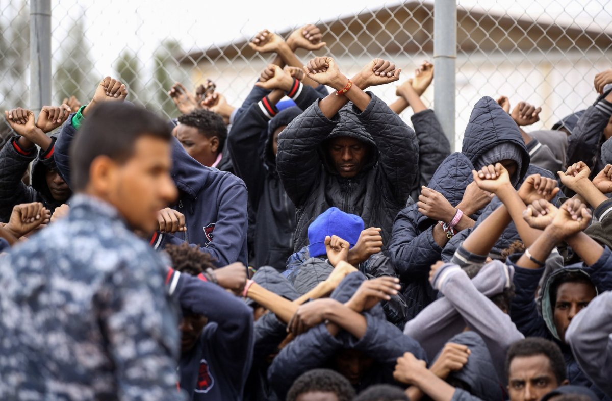 Libya migrants protest detention