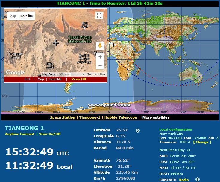 Where Is Tiangong-1 As It Falls Toward Earth? Chinese Space Station On ...