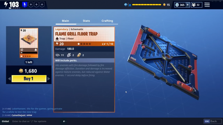 'Fortnite' Flame Grill Floor Trap 'Fortnite' Flame Grill Floor Trap