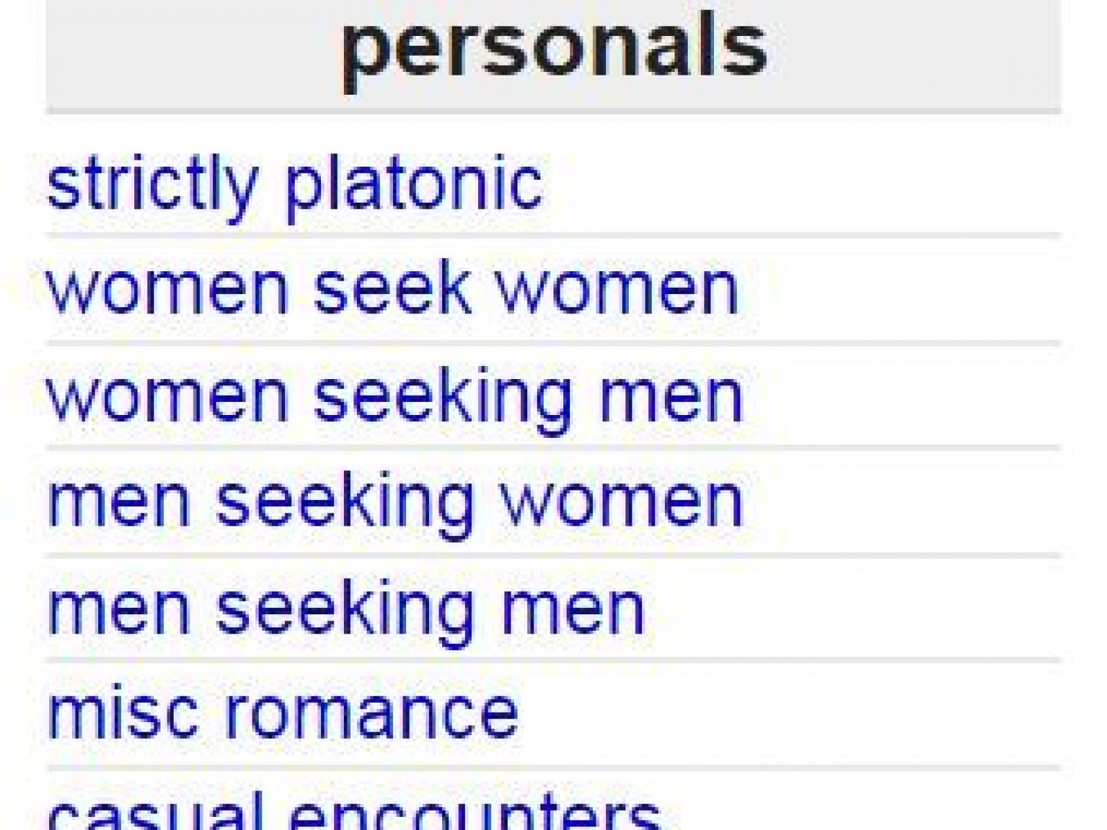 What is Craigslist personals? 