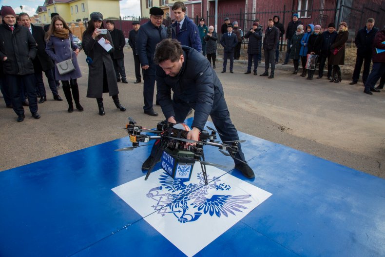 Russian Post drone test crash