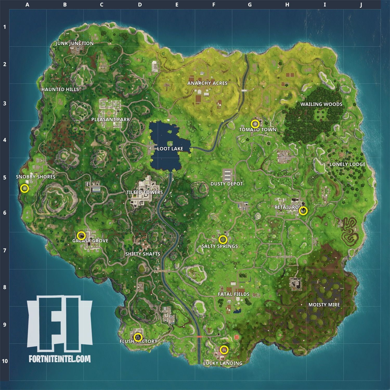 Fortnite Hidden Gnome Locations Retail Row Treasure Map