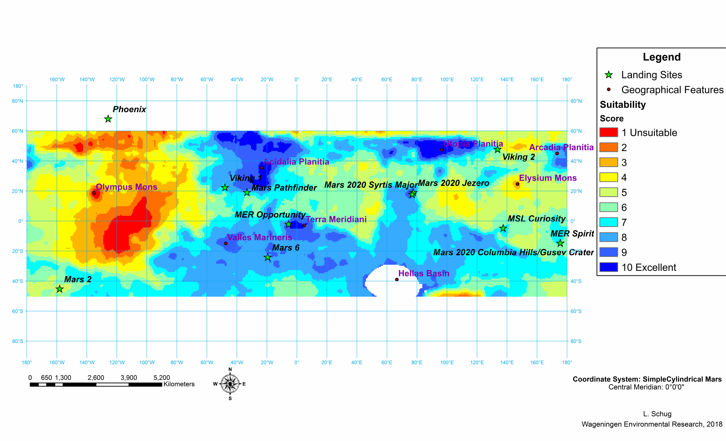 Mars Map Shows Where Astronauts Should Build Space Colony - Newsweek