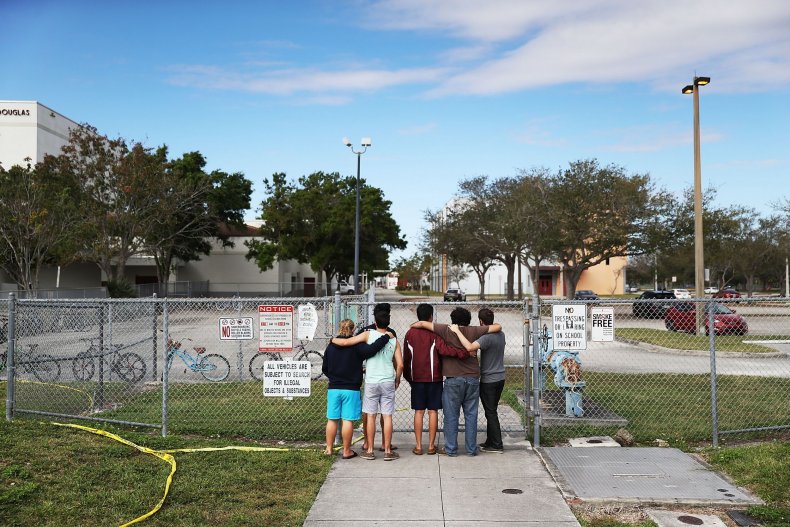 Parkland students looking at school