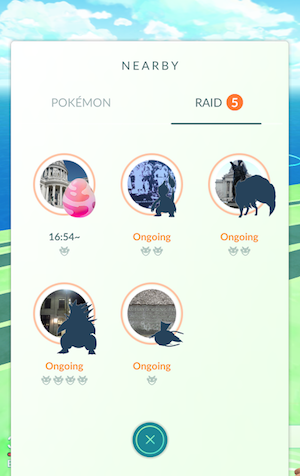 pokemon raid times near me