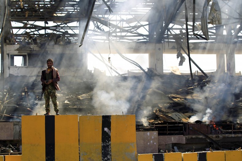 Houthi fighter airstrike Yemen