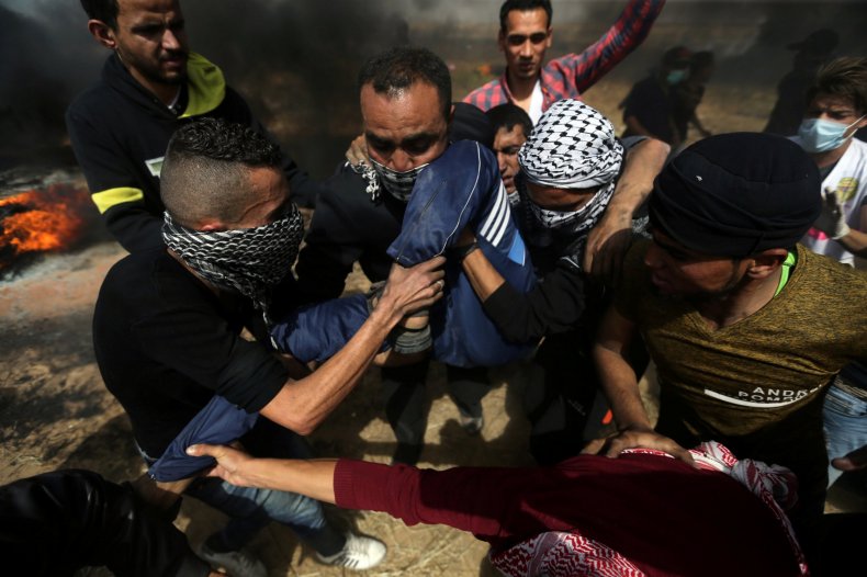 Wounded Palestinian protester