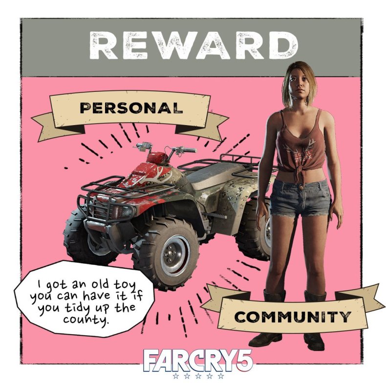 far cry 5 live event roadkill rewards how to get complete all community Funaki E-716 ‘The Grill Steak” Quad Vehicle skin outfit