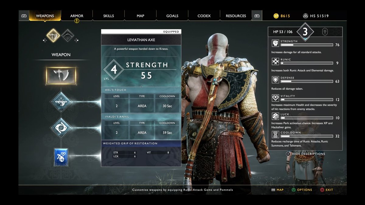 god of war what does luck do enchantments stat how to use upgrade kratos armor combat tips best 