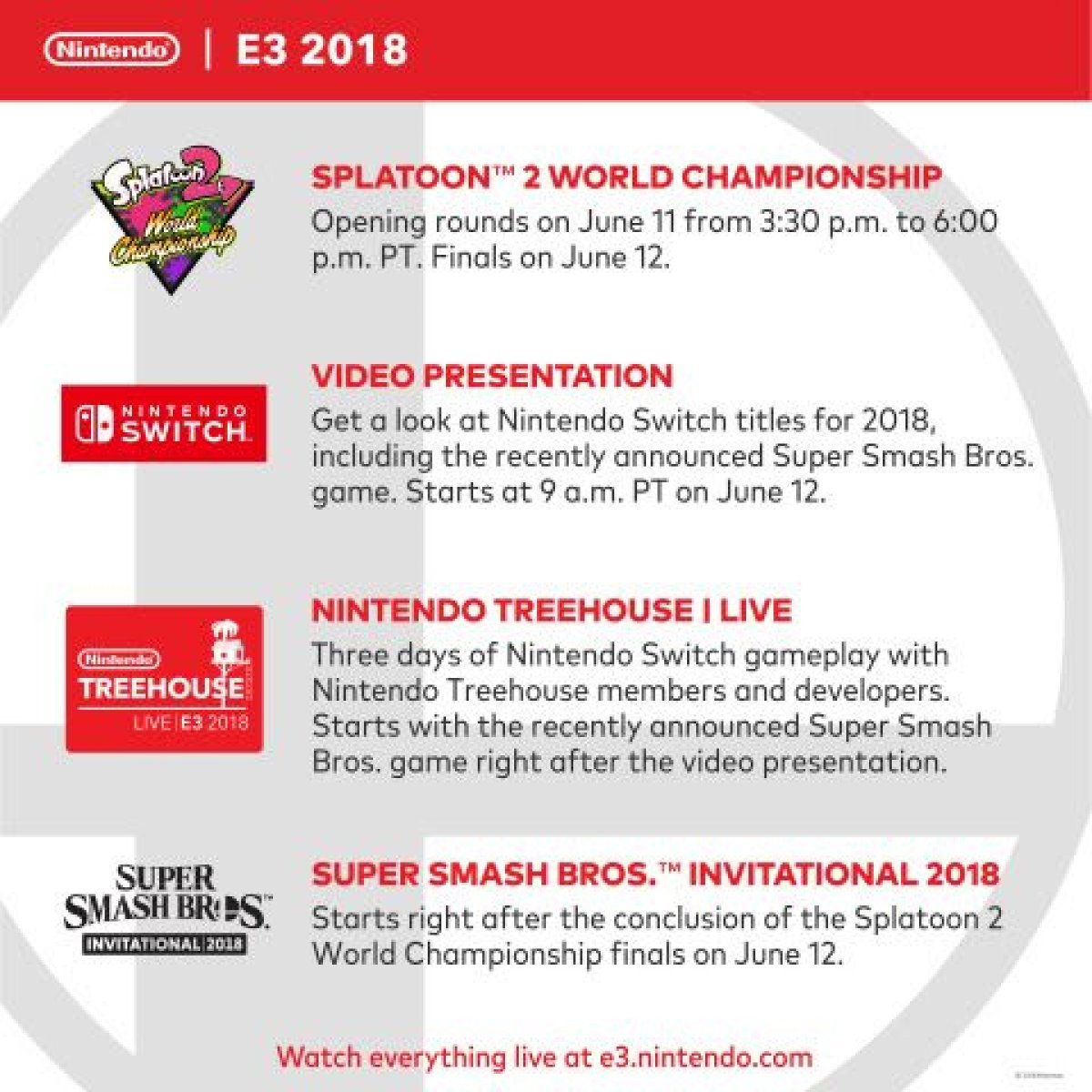 nintendo e3 2018 schedule