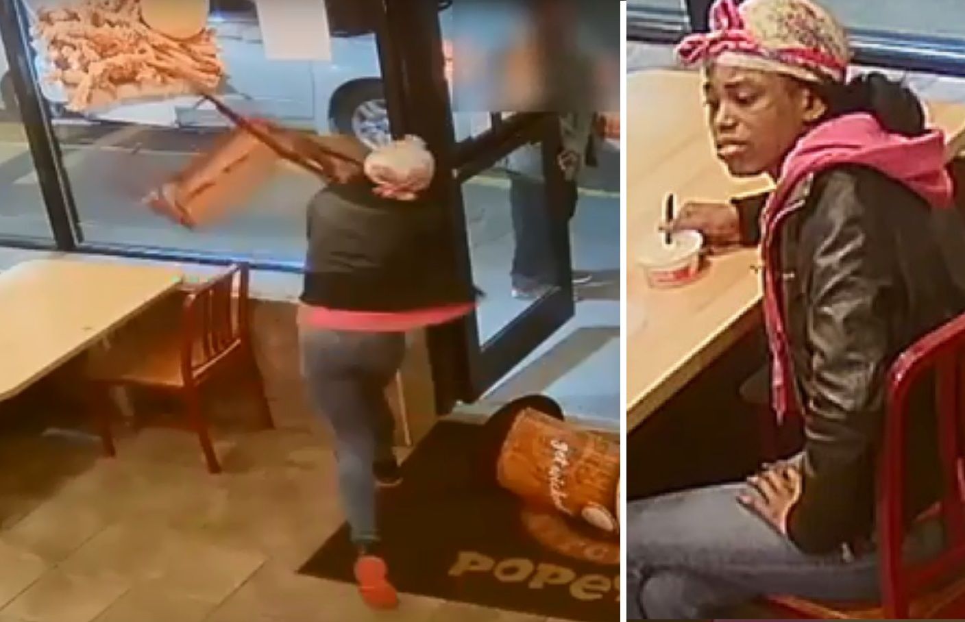 Video Woman Orders Wendys Meal At Popeyes Smashes Window When She