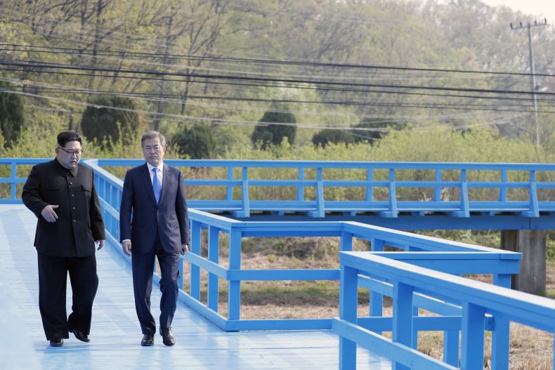 Kim Jong Un and Moon Jae-In