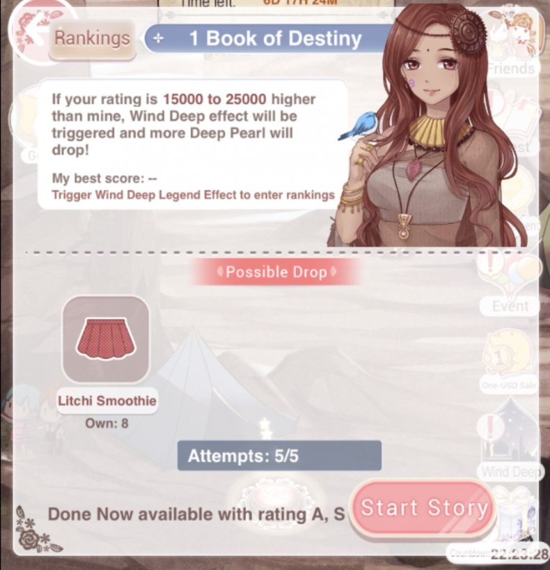 Love, nikki, wind, deep, legend, event, guide, quiz, answers, sun, sunscreen, ancient, prophecy, swordsman, stage, battles, suits, cost
