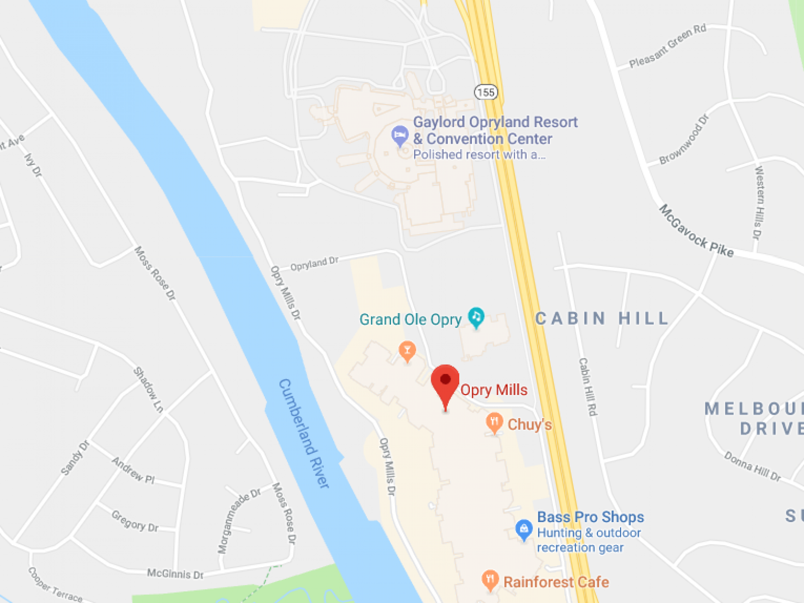 Printable Opry Mills Mall Map