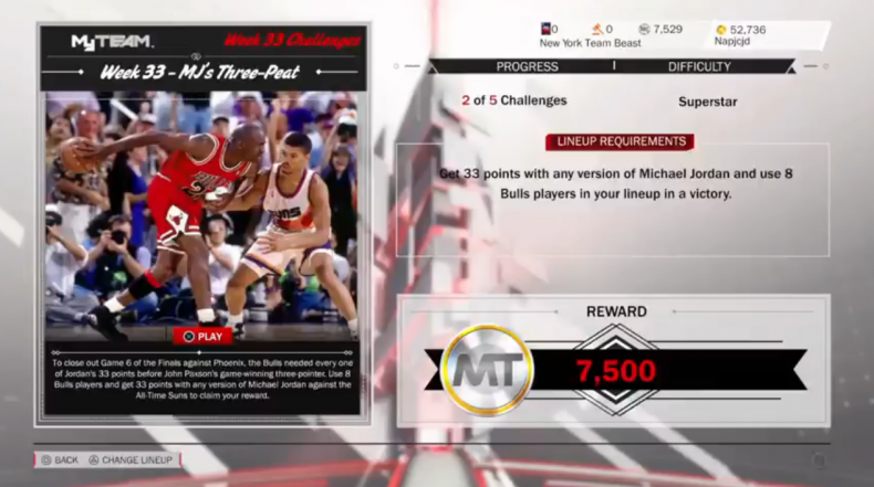 NBA 2k18 weekly challenge 33 NBA 2k18 weekly challenge 33