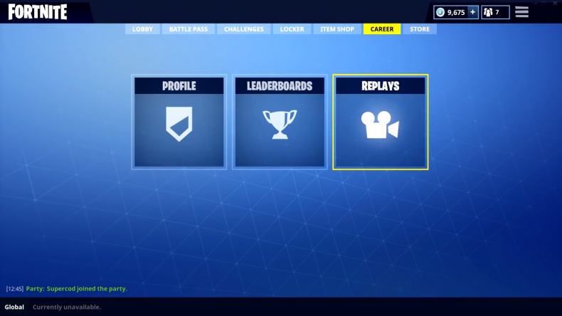 Fortnite match replays