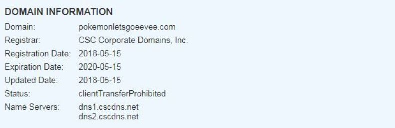 pokemon lets go eevee domain registration