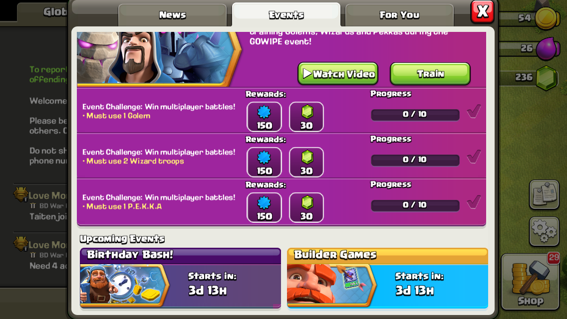 Clash Of Clans Birthday Bash Builder Games Coming Everything