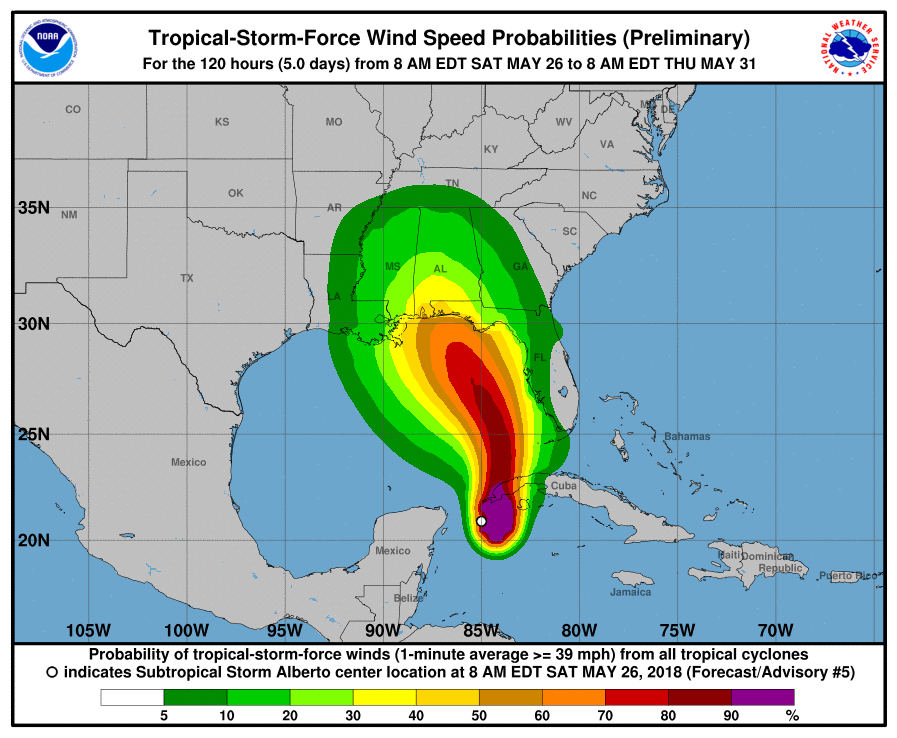 Subtropical Storm Alberto Path Update: Florida Gov. Rick Scott Declares ...