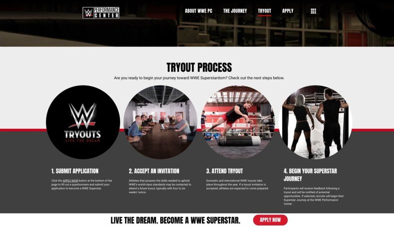 wwe performance center tryouts