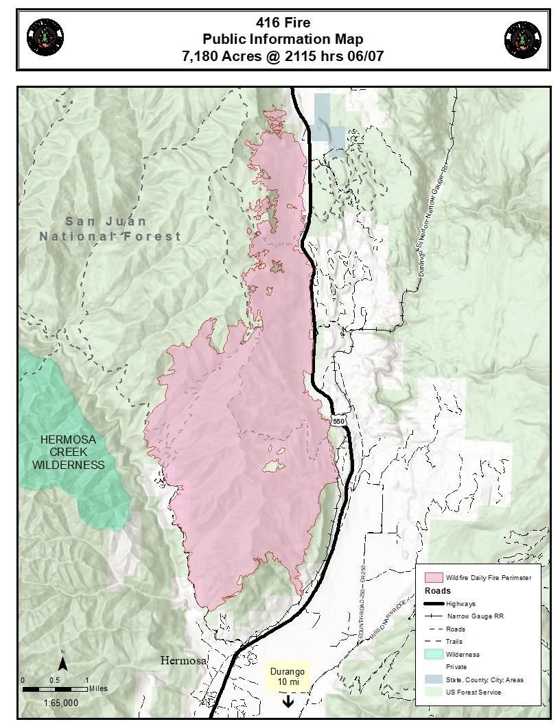 416 Fire Map Durango Colorado 416 Fire Map Update: Durango Fire Grows 40 Percent