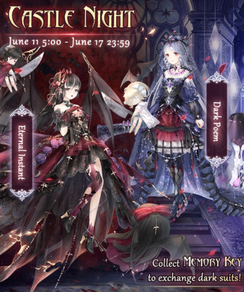 love, Nikki, dark, castle, event, guide, tips, stage, battles, 2v2, esuit, cost, eternal instant, dark, poem