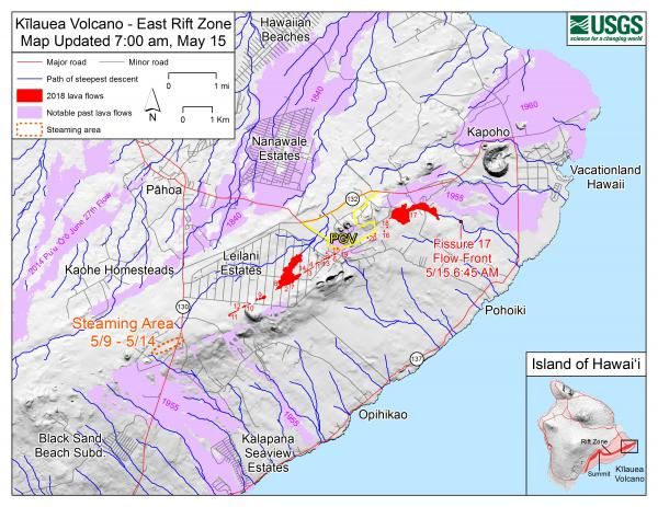 Kilauea Volcano Eruption Map