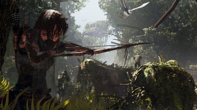 Lara Croft takes aim