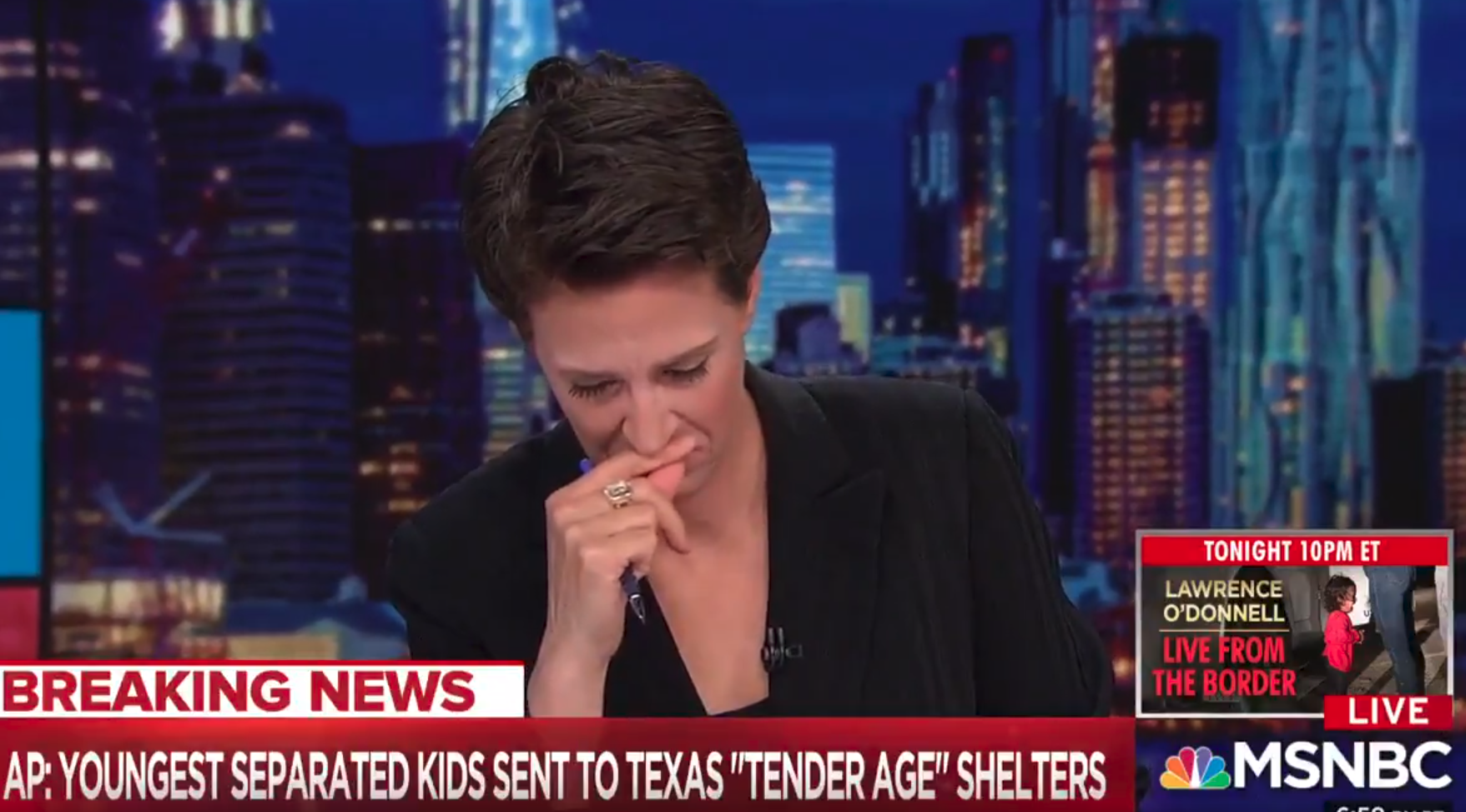 Video: MSNBC's Rachel Maddow Chokes Up Reporting On 'Tender Age' Shelters