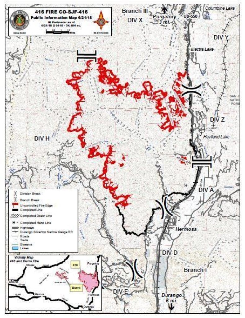 Colorado 416 Fire Map Update Massive Durango Fire 37 Percent