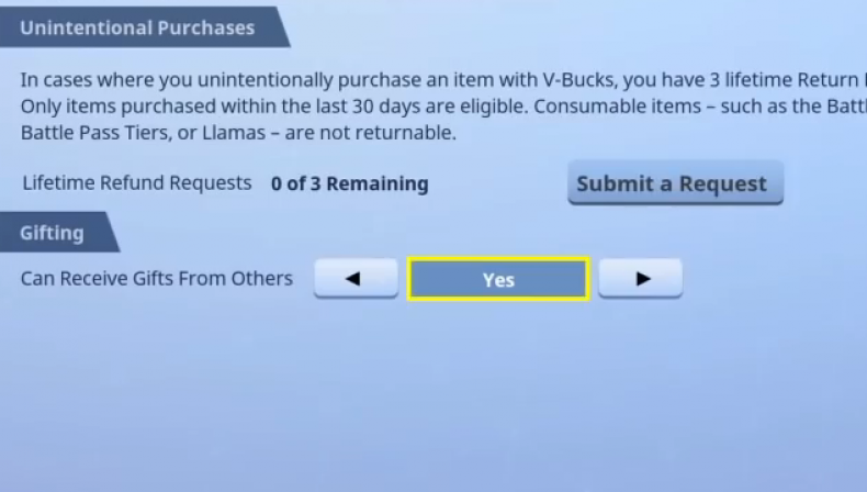 Fortnite Gifting